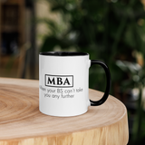 ThoughtXPress Funny MBA Graduation Mug – “When Your BS Can’t Take You Any Further” Color Coffee Cup